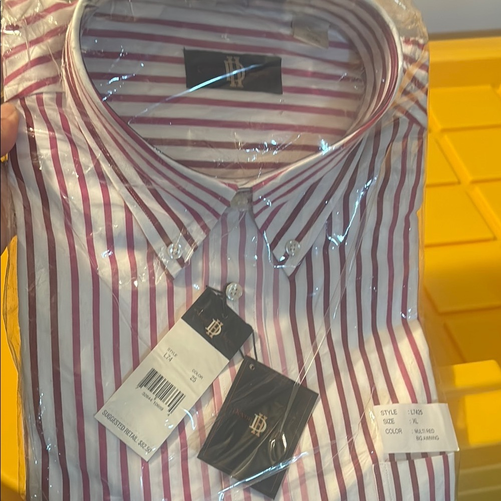 Striped Red and White Men's Shirt